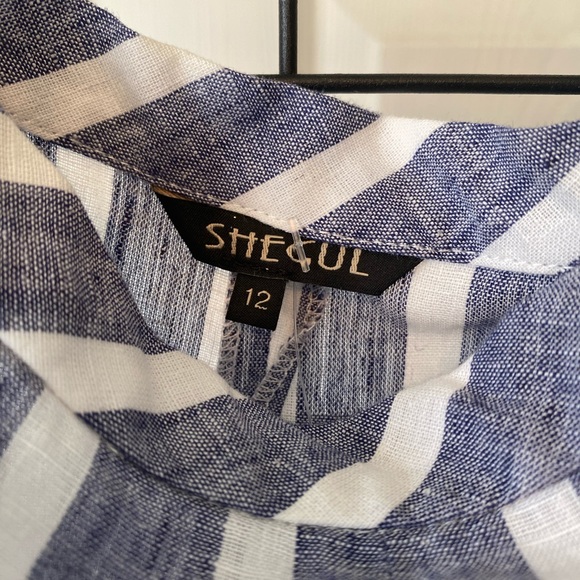 NWOT women’s chambray striped wide leg crop - Picture 5 of 6